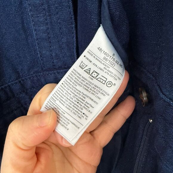 Banana Republic Women’s 8 Button Down Denim Camp Romper Linen Blend Sleeveless - Picture 3 of 6